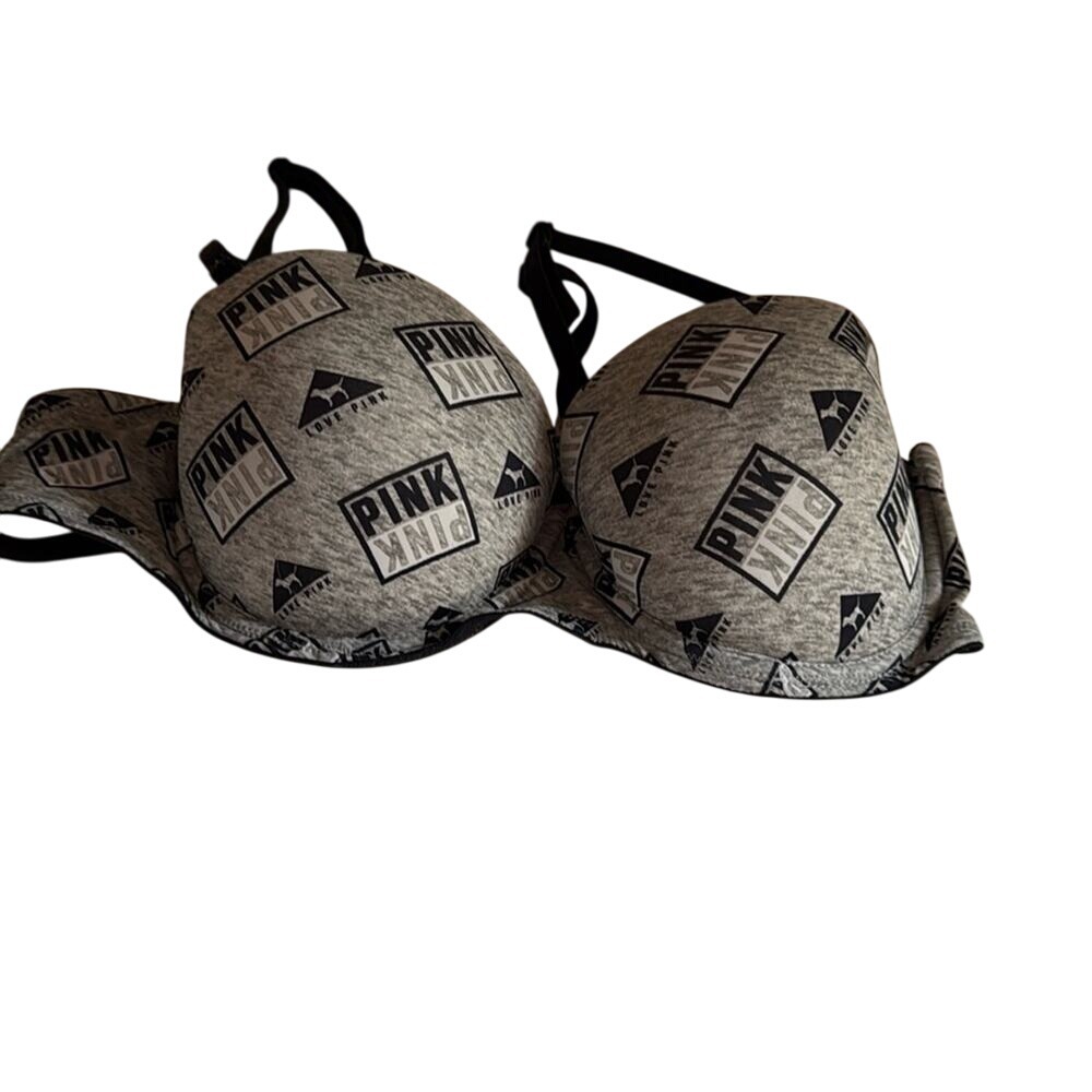 Victoria Secret PINK Bra Wear Everywhere Push-Up Bra Pink and Navy Sz 32D